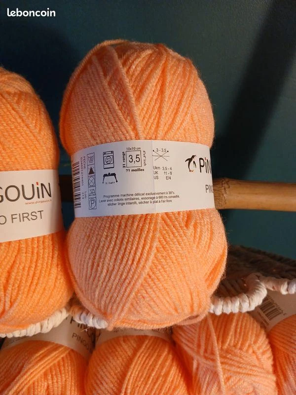 Lot van 10 oranje kleurige garens van het merk pingouin nieuw – photo 4